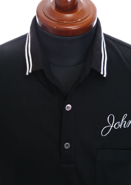 CHRISTIAN DADA STRIPE RIB POLO SHIRT