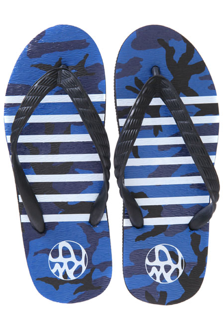 AKM ORIGINAL CAMO PRINT / WHITE BORDER CAMO BEACH SANDAL GENBEI