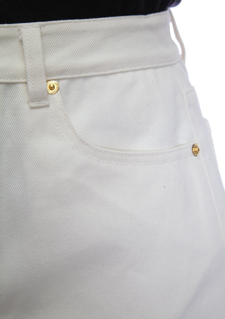 WHITE DENIM BIG POCKET SKIRT