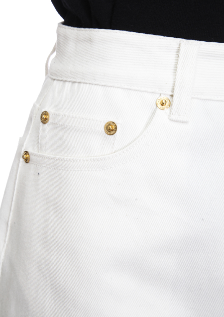 WHITE DENIM BIG POCKET SKIRT