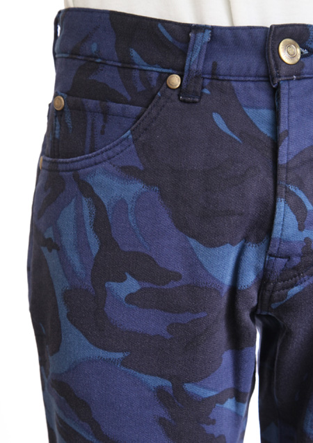 CAMO PRINT SWEAT DENIM ANKLE CUT