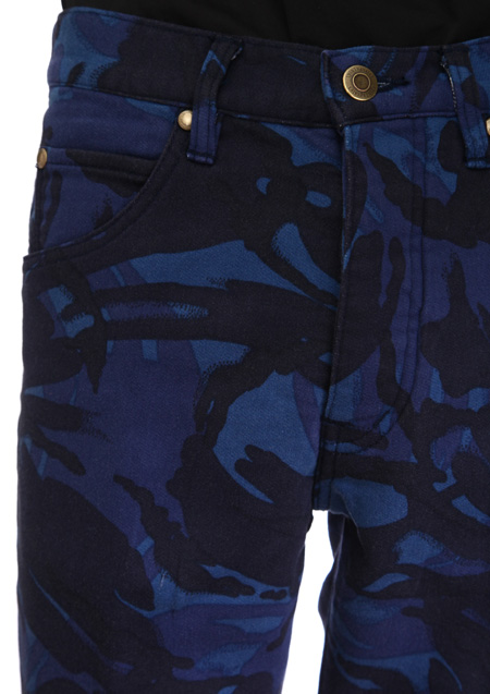 CAMO PRINT SWEATDENIM TIGHT SLIM SHORTS