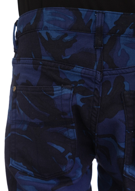 CAMO PRINT SWEATDENIM TIGHT SLIM SHORTS