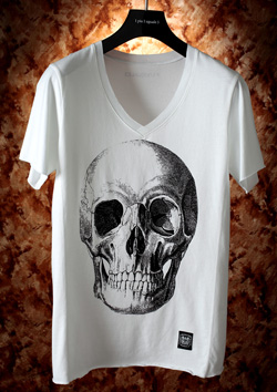 V-NECK TEE(VINTAGE SKULL I)