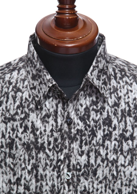 MAXSIX KNIT PATTERN SHIRT