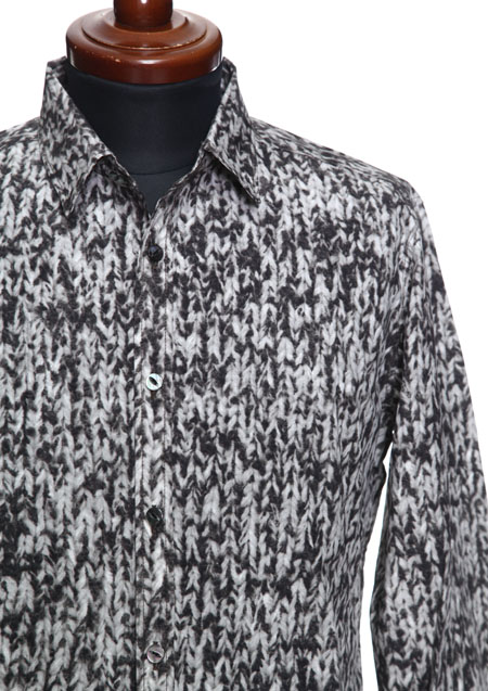 MAXSIX KNIT PATTERN SHIRT