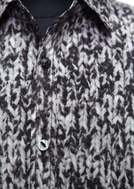 MAXSIX KNIT PATTERN SHIRT