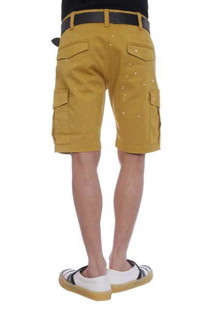 AKM PAINTED STRETCH COTTON KNEE UP CARGO PANTS