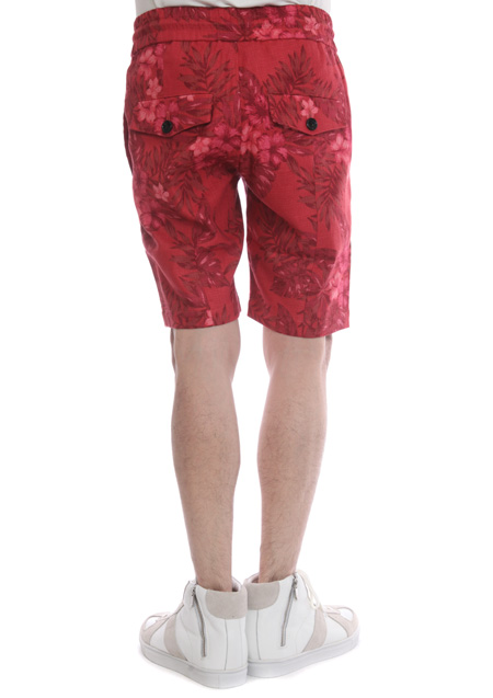 AKM TROPICAL PRINT COTTON LINEN SWING EASY SHORTS SHORT PANTS