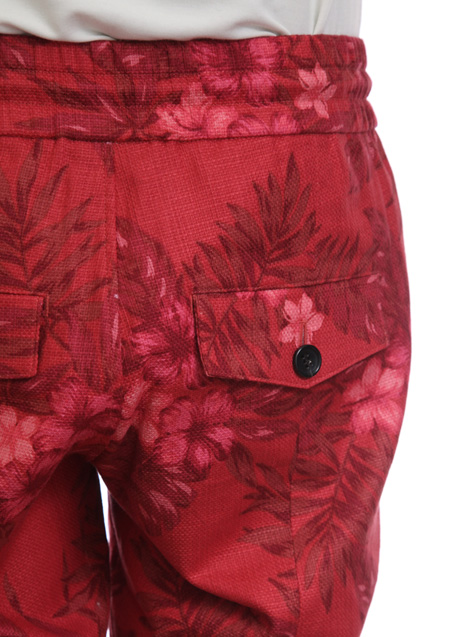 AKM TROPICAL PRINT COTTON LINEN SWING EASY SHORTS SHORT PANTS