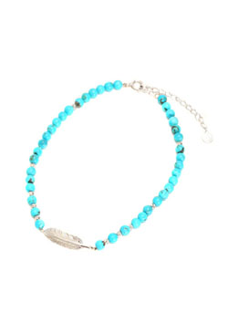 A.O.I SPIRAL TURQUOISE FEATHER ANKLET