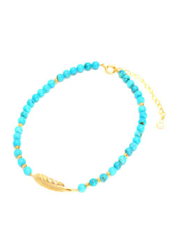 A.O.I SPIRAL TURQUOISE FEATHER ANKLET