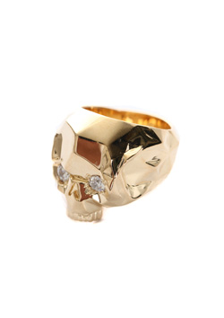 VELVET LOUNGE STUD FACE SKULL RING