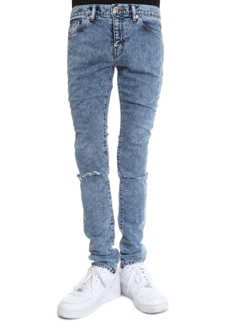 FIRST LINE DENIM CHEMICAL DAMAGE DENIM PANTS